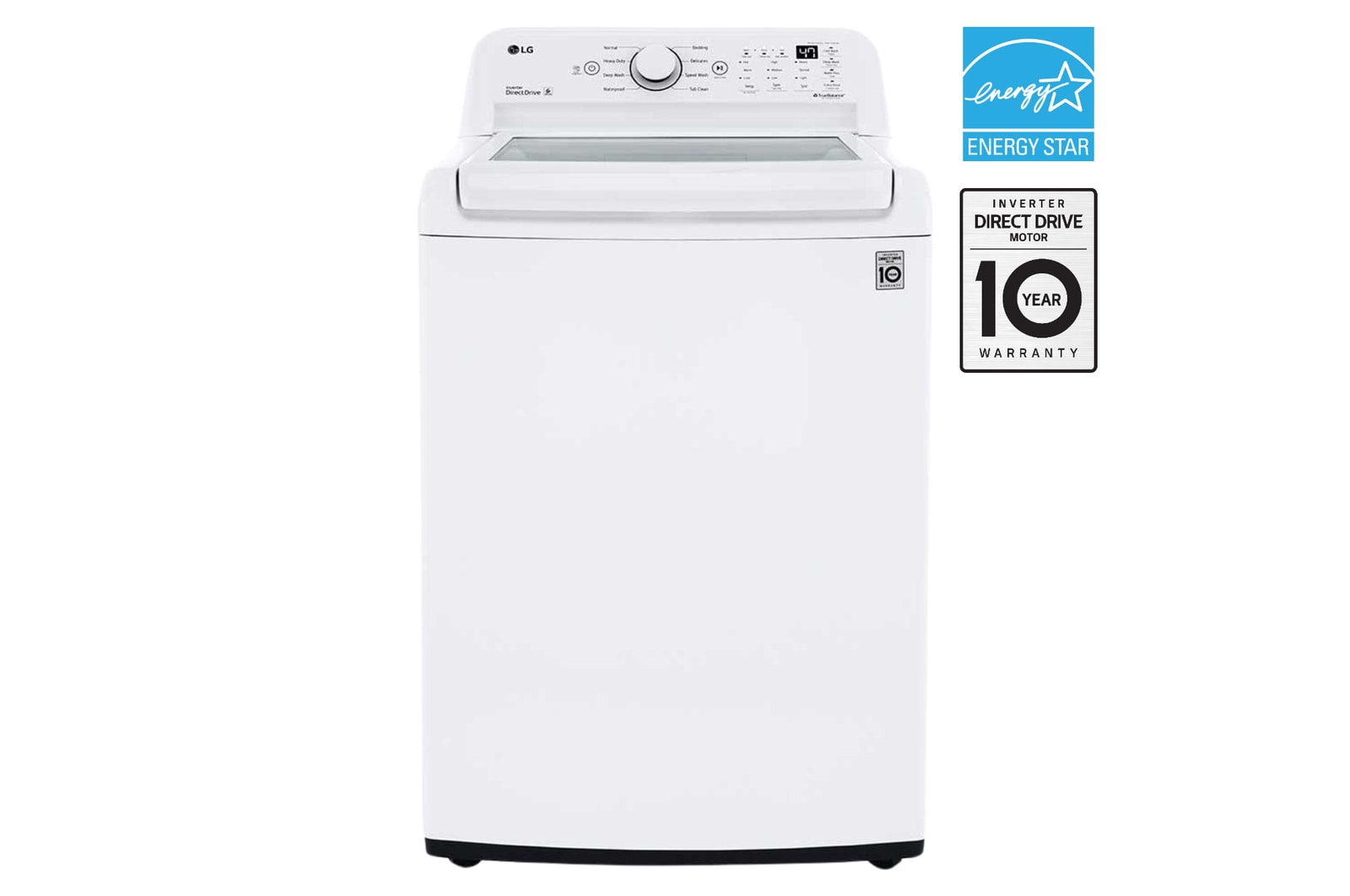 Front view of 5.2 cu. ft. Ultra Large Capacity Top Load Washer with TurboDrum™ Technology WT7010CW