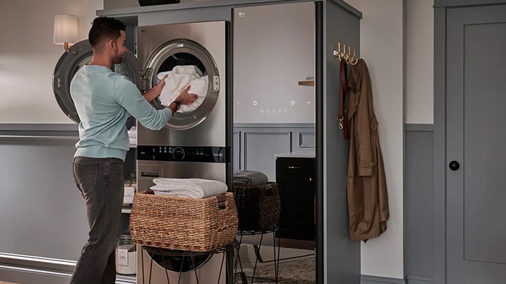 It shows the interior cut of the washing machine	