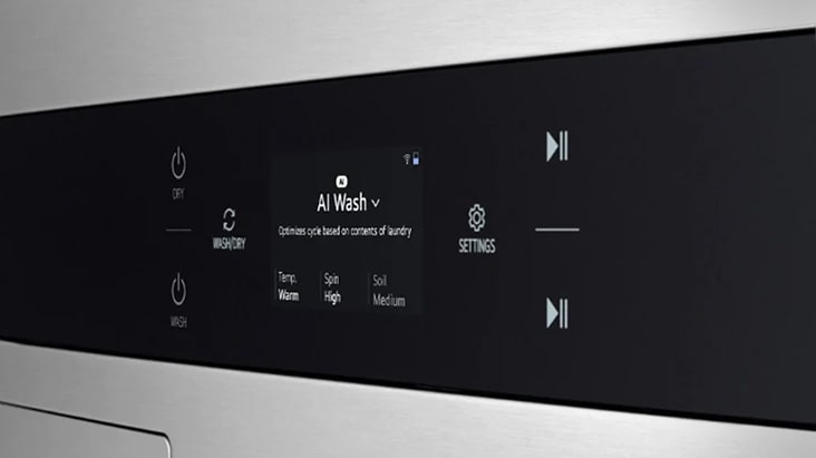 It shows the washing machine panel