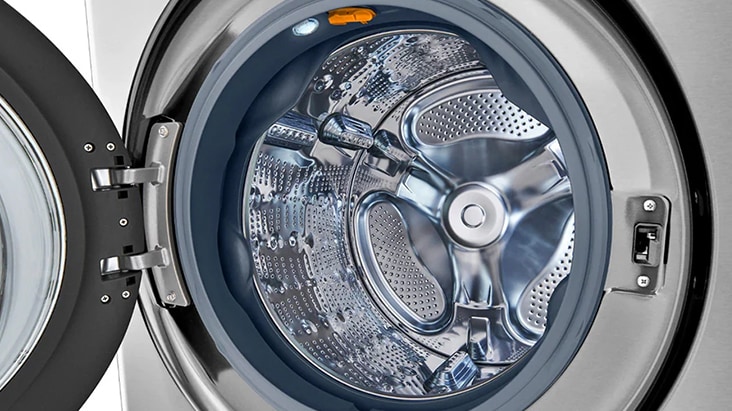 It shows a wide barrel inside the washing machine