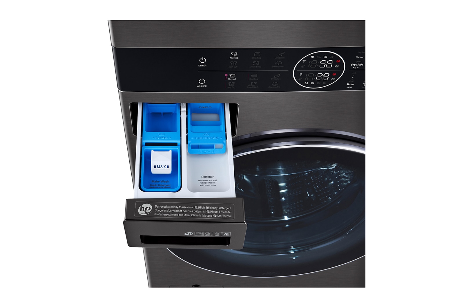 LG Wash Tower™ Single Unit Front Load 5.2 cu. ft. Washer and 7.2 cu. ft. Heat Pump Ventless Dryer, WKHC202HBA