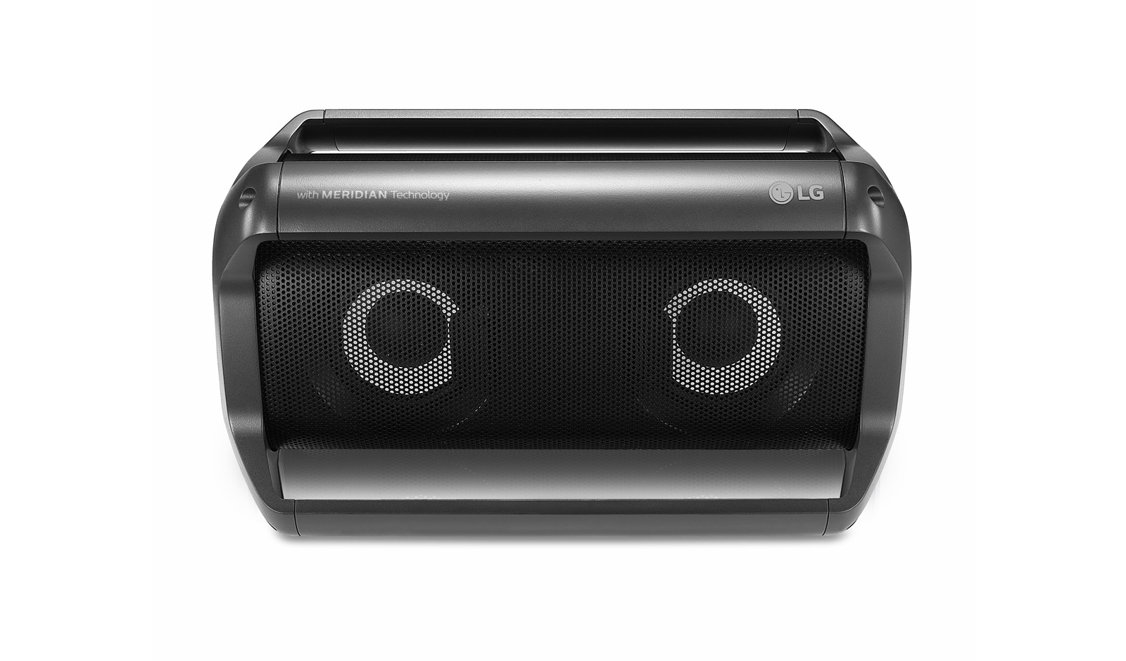 Front view of LG XBOOM Go PK5 Portable Bluetooth Speaker with Meridian Technology PK5