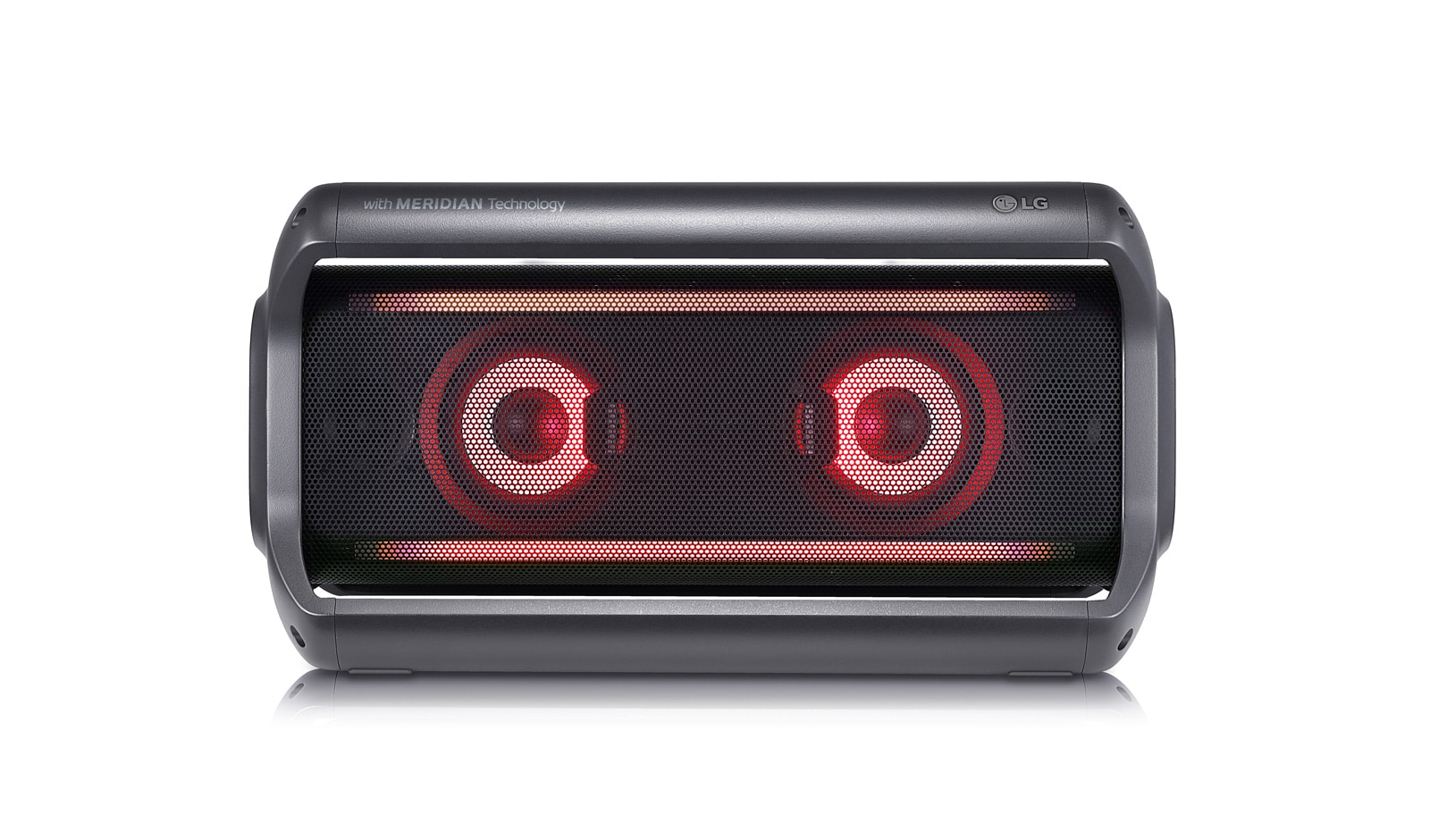 Front view of LG XBOOM Go PK7 Portable Bluetooth Speaker with Meridian Technology PK7