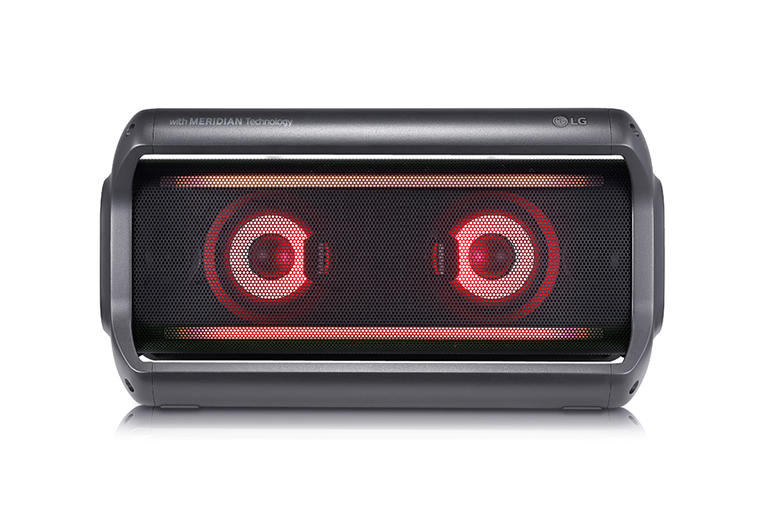 Front view of LG XBOOM Go PK7 Portable Bluetooth Speaker with Meridian Technology PK7