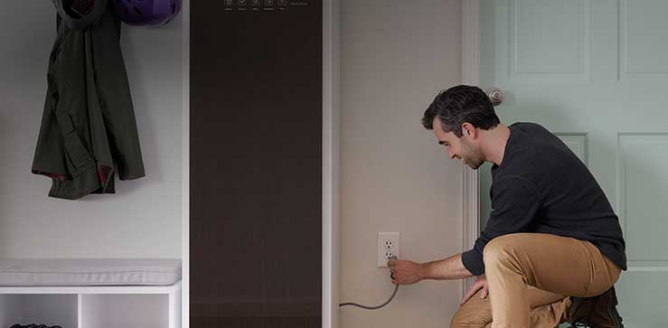 Plug in LG Styler Steam Closet anywhere for easy everyday use