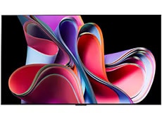 LG OLED G3 showing a colorful abstract artwork. 
