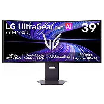 Front view of 39-inch UltraGear evo GX9, World's First 39" 5K2K OLED Gaming Monitor 39GX950B-B