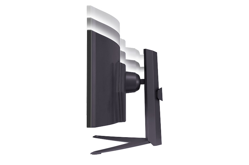 Side view of height adjustable stand