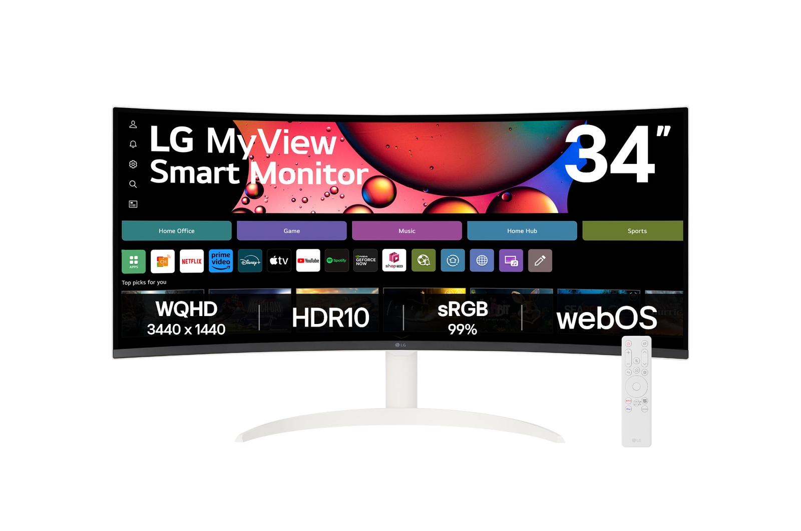 front view with remote