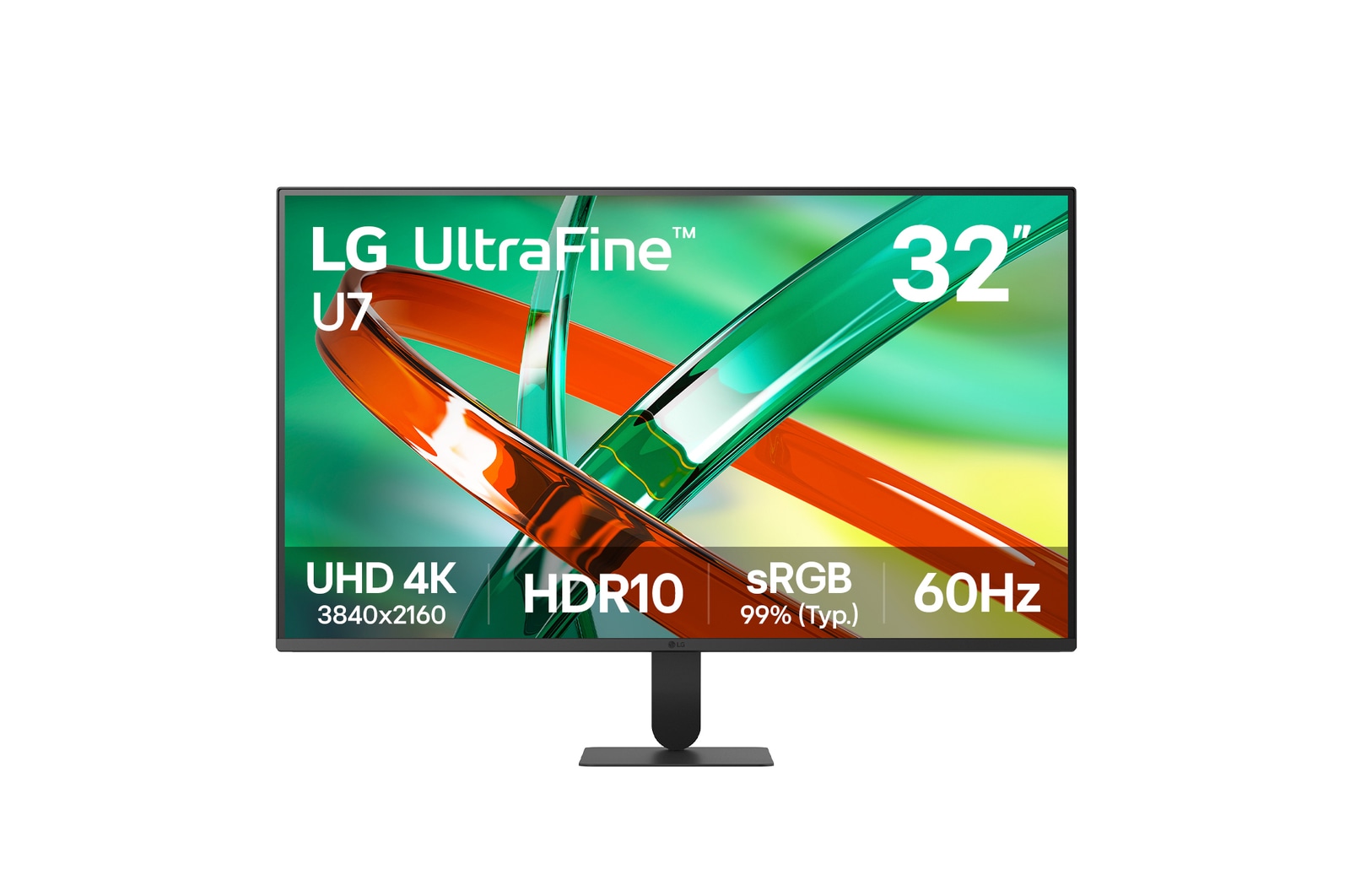 Front view of 32-inch UltraFine™ U7, 4K UHD 4K monitor 32U701B-B