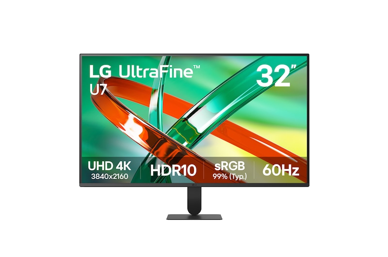 Front view of 32-inch UltraFine™ U7, 4K UHD 4K monitor 32U701B-B