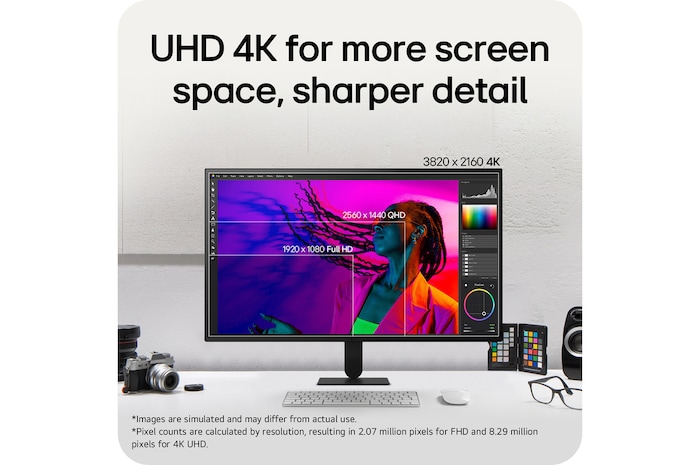 LG UltraFine UHD 4K display showing enhanced clarity and expanded screen space