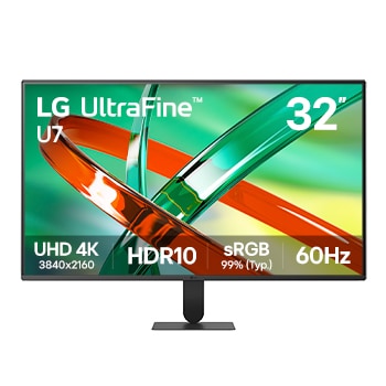 Front view of 32-inch UltraFine™ U7, 4K UHD 4K monitor 32U701B-B
