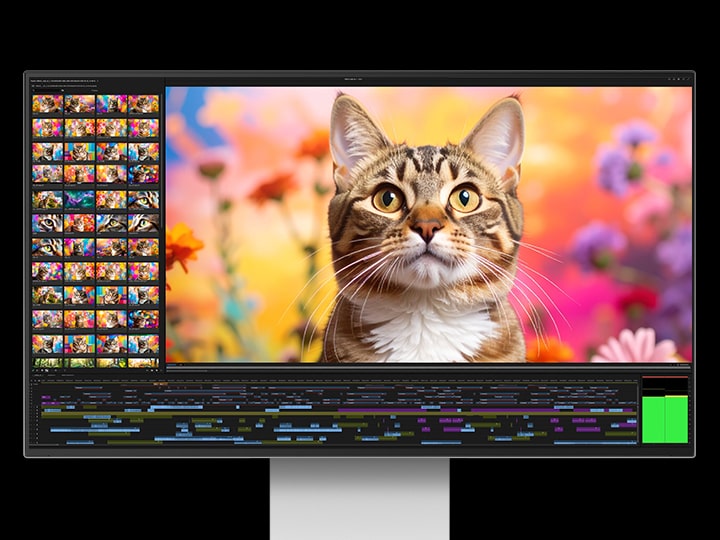 A full-size screen image with designing program showing vibrant colors.
