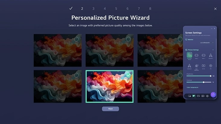 LG Switch app's Personalized Picture Wizard setting video