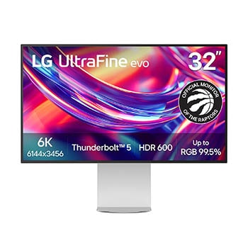 Front view of LG UltraFine™evo 32-inch Nano IPS Black 6K with Thunderbolt™ 5 32U990A-S