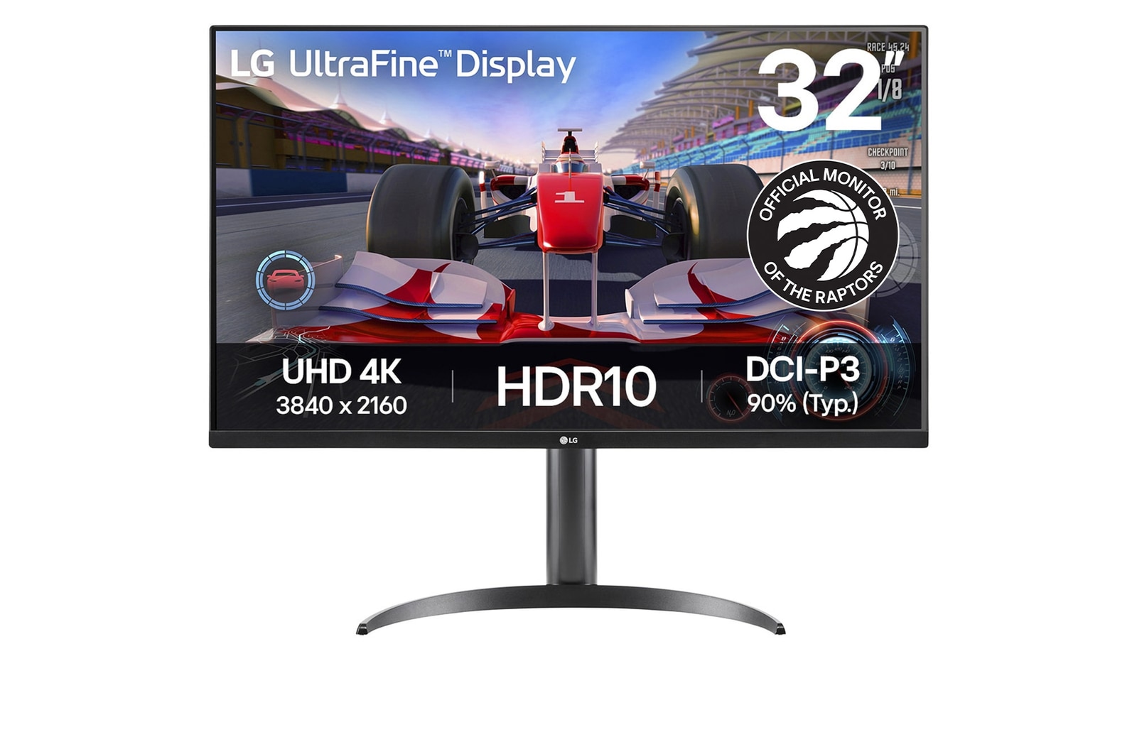 Front view of 31.5" UltraFine 4K HDR monitor 32UR550K-B