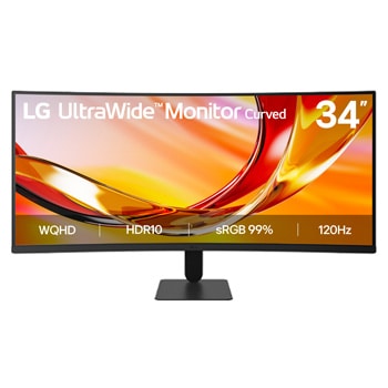 Front view of 34-inch UltraWide, WQHD Curved (1800R) 120Hz Monitor 34U601B-B
