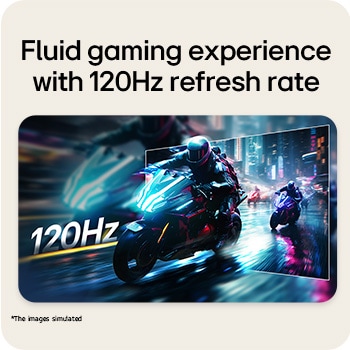 LG UltraWide Curved monitor displaying fast-moving game content with 120Hz refresh rate for smooth motion.