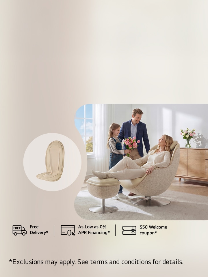 Buy a massage recliner at a new lower price $2,799.99 and get a back massage pad for $0.99 (valued at $129.99)!