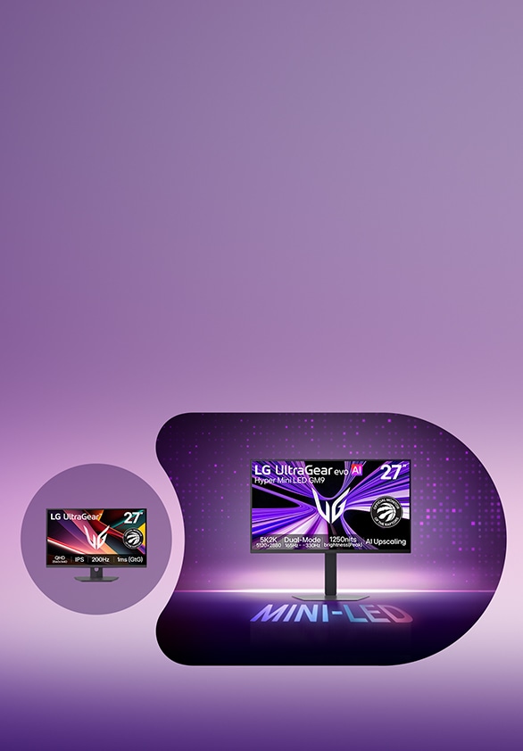 Sign up to be notified for the world’s first 27" 5K Mini LED UltraGear. Experience advanced 5K2K AI upscaling and receive a free monitor at launch.