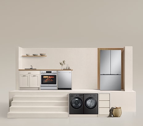 Buy 2, save $100. Buy 3 or more, save $300 on Kitchen. Save $100 on select laundry pairs. Plus, qualify for additional energy saving rebates!