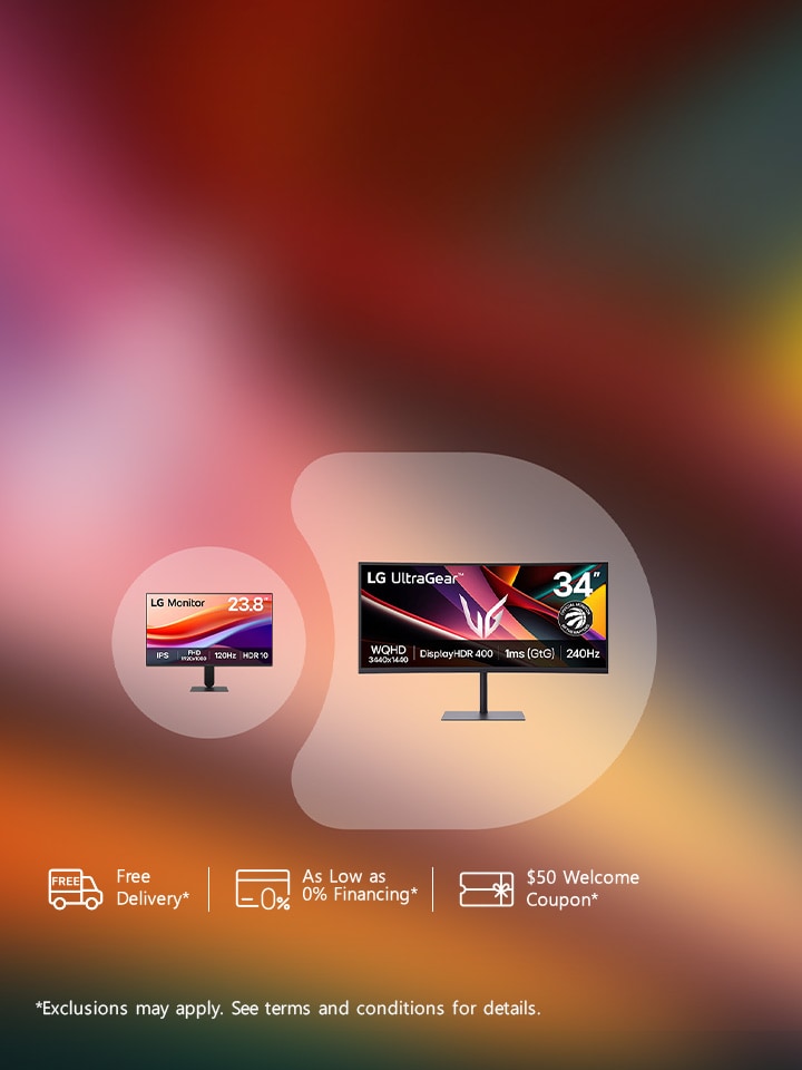 Upgrade to a 34'' 240Hz QHD Gaming Monitor and get a free 24" office monitor