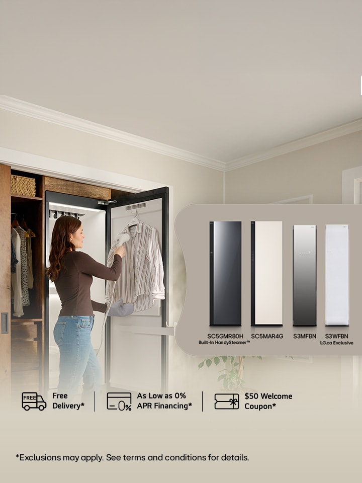 Save up to $300 on LG Styler® steam closet. Sanitize, deodorize & freshen with chemical-free TrueSteam® technology.
