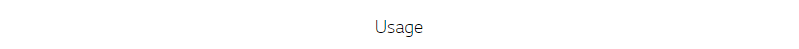 Usage