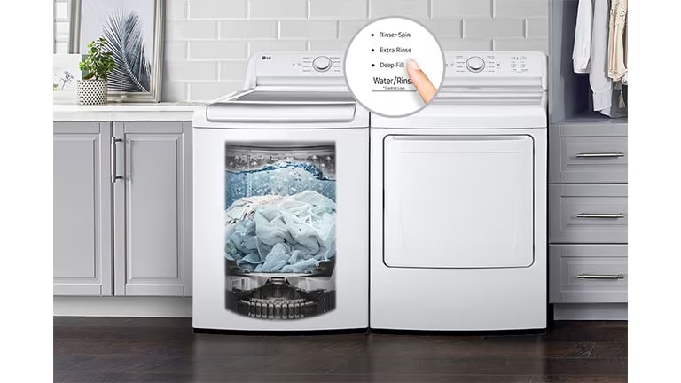 WT6105CW by LG - 4.1 cu. ft. Top Load Washer with 4-Way Agitator® and  TurboDrum™ Technology