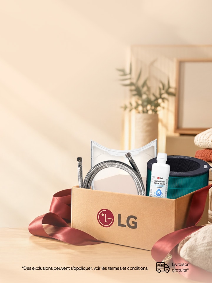 Économisez jusqu’à 20 % sur certains accessoires LG (filtre à eau, filtre à air, accessoires de sécheuse et plus)