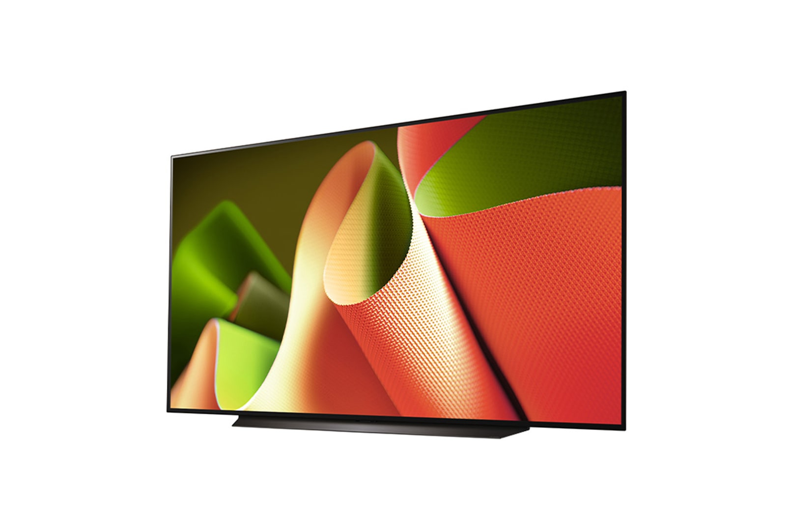 Vue latérale gauche légèrement inclinée du téléviseur OLED de LG, OLED B4