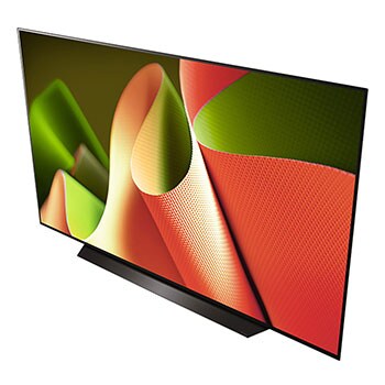 Vue inclinée depuis le dessus du téléviseur OLED de LG, OLED B4