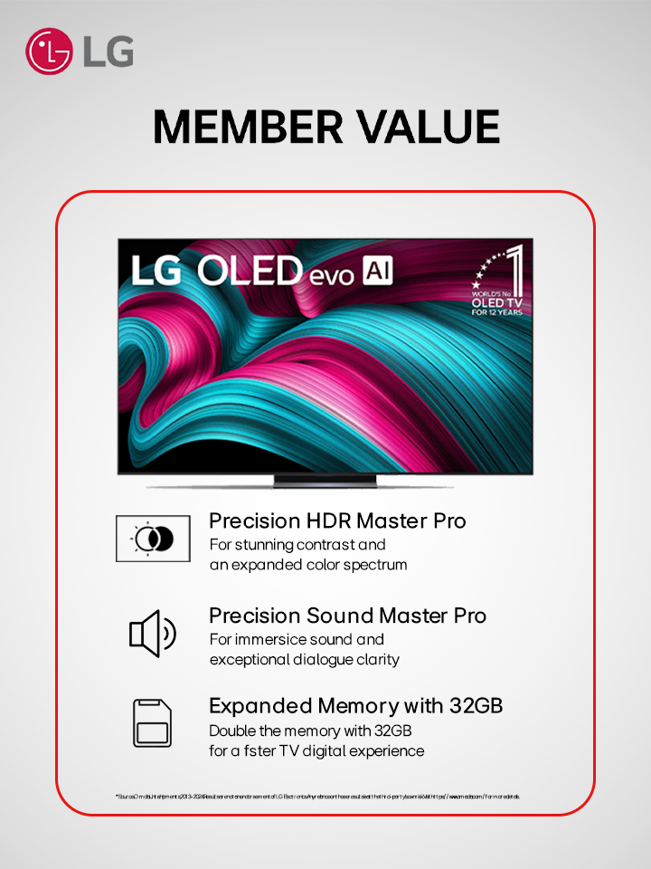 L’écran d’un téléviseur LG OLED evo AI affiche une image abstraite dont les détails, les couleurs et le contraste sont impressionnants. Une version agrandie de l’alpha 9 AI Processor Gen8 se trouve derrière le téléviseur. L’éclairage de l’appareil illumine les circuits de la micropuce qui l’entoure. Le titre indique LG OLED evo AI. Le texte est également visible, alimenté par le processeur LG alpha 9 AI Gen8. Un logo doré orné d’étoiles se trouve dans le coin et indique : « Numéro un mondial des téléviseurs OLED depuis 12 ans ».