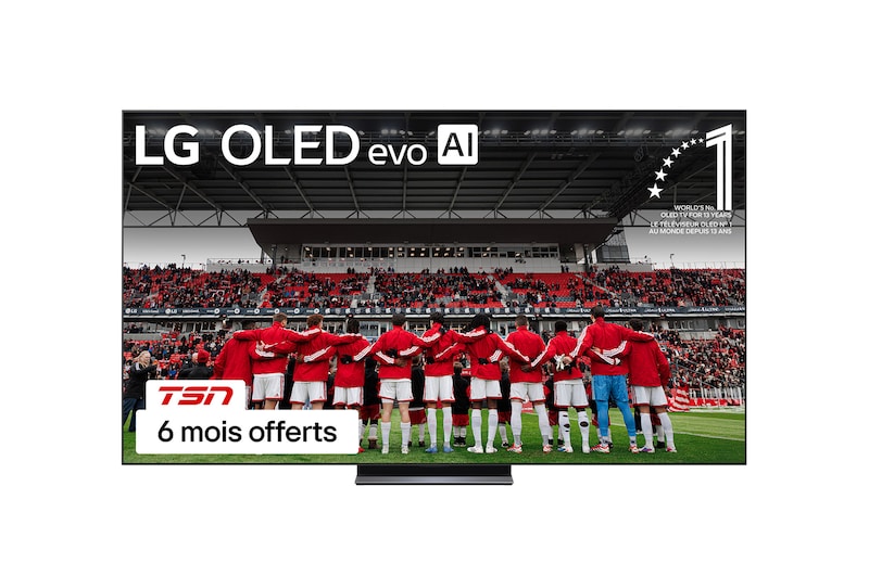 Vue avant de 83 pouces LG OLED evo AI C5 4K Smart TV 2025 OLED83C5PUA