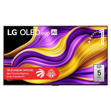 Vue de face de 55 pouces LG OLED evo AI G5 4K Smart TV 2025 OLED55G5WUA