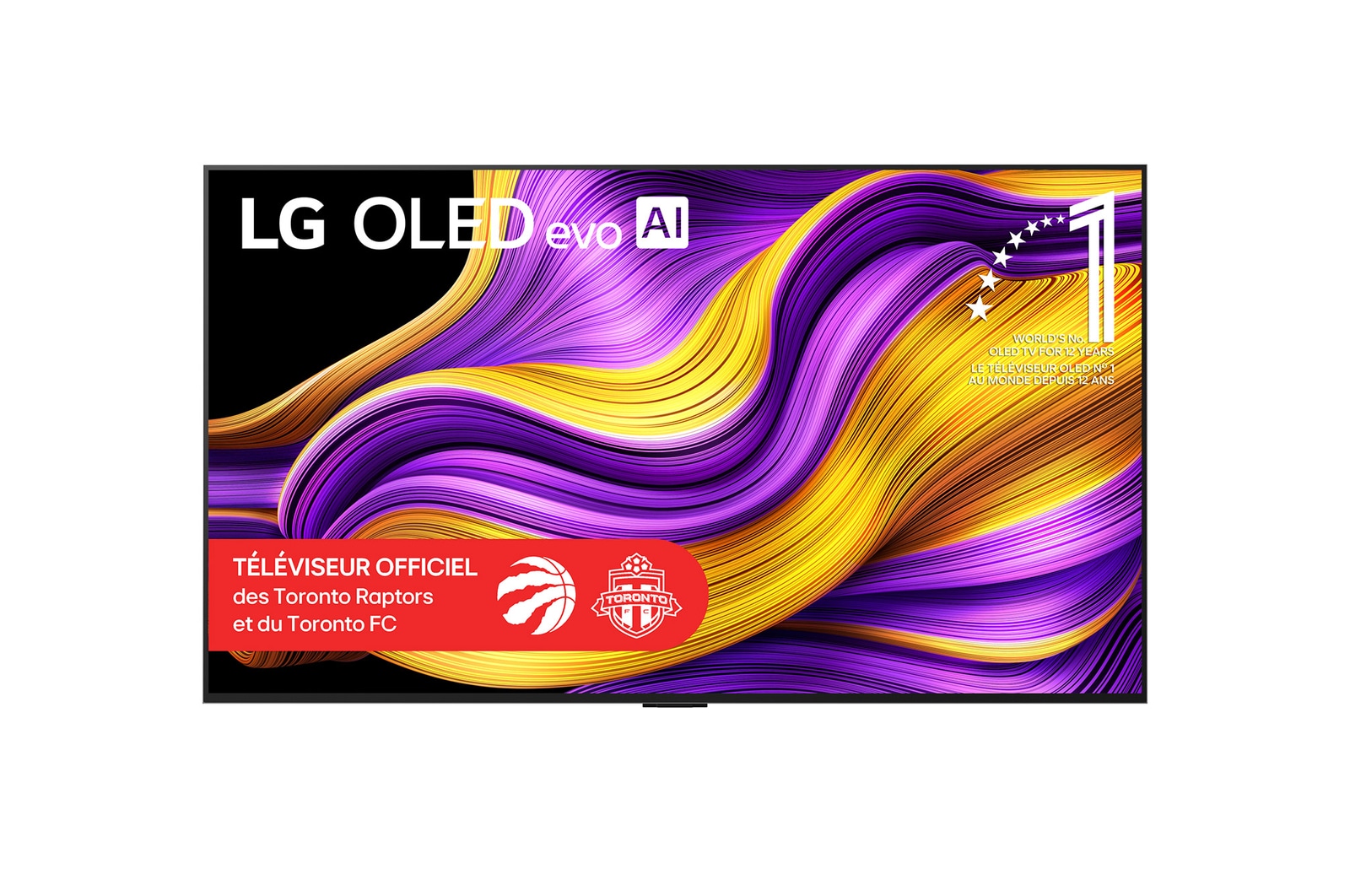 Vue avant de 65 pouces LG OLED evo AI G5 4K Smart TV 2025 (Support de fixation murale inclus) OLED65G5WUA