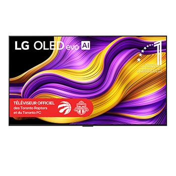 Vue avant de 77 pouces LG OLED evo AI G5 4K Smart TV 2025 OLED77G5WUA
