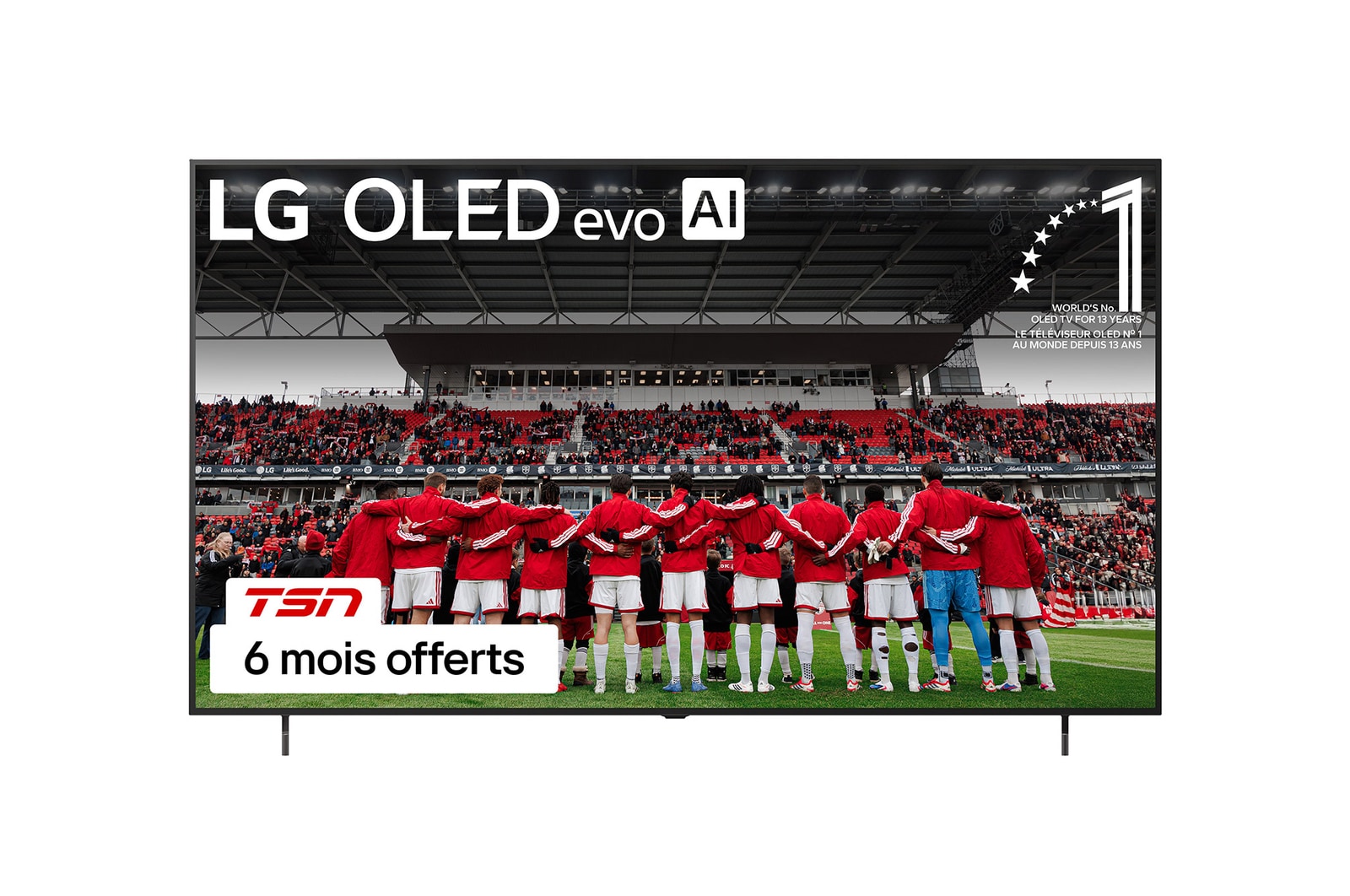 Vue avant de 77 pouces LG OLED AI B5 4K Smart TV 2025 OLED77B5PUA
