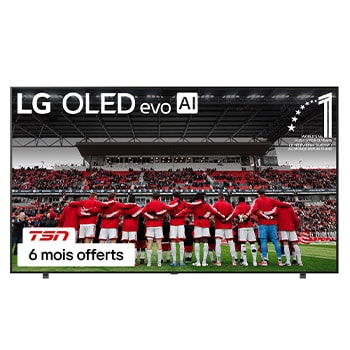 Vue avant de 83 pouces LG OLED AI B5 4K Smart TV 2025 OLED83B5PUA