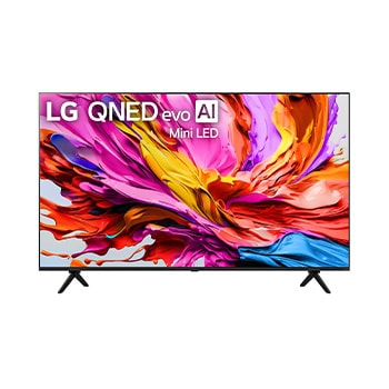 Vue avant de 75 LG QNED evo AI QNED91 téléviseur Smart MiniLED 4k 2025 de  pouces 75QNED91AUA