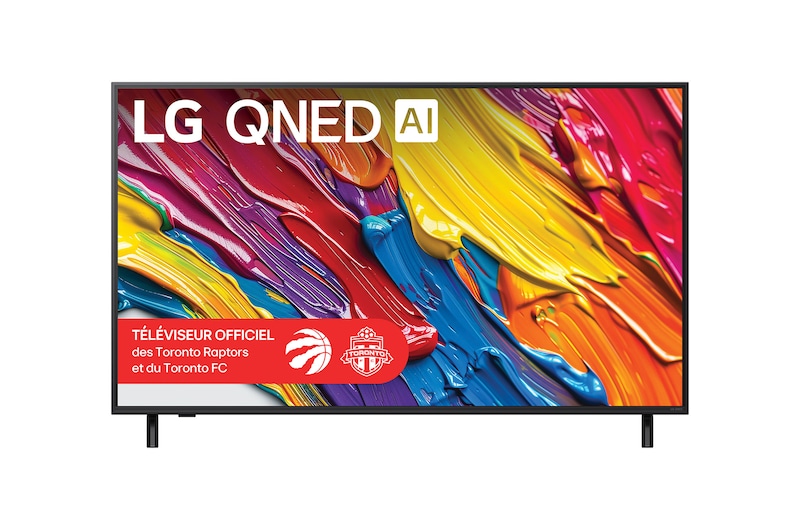 Vue de face de 55 pouces LG QNED AI QNED82 4K Smart TV 2025 55QNED82AAA