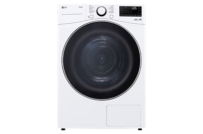 Sèche-linge blanc à chargement frontal.