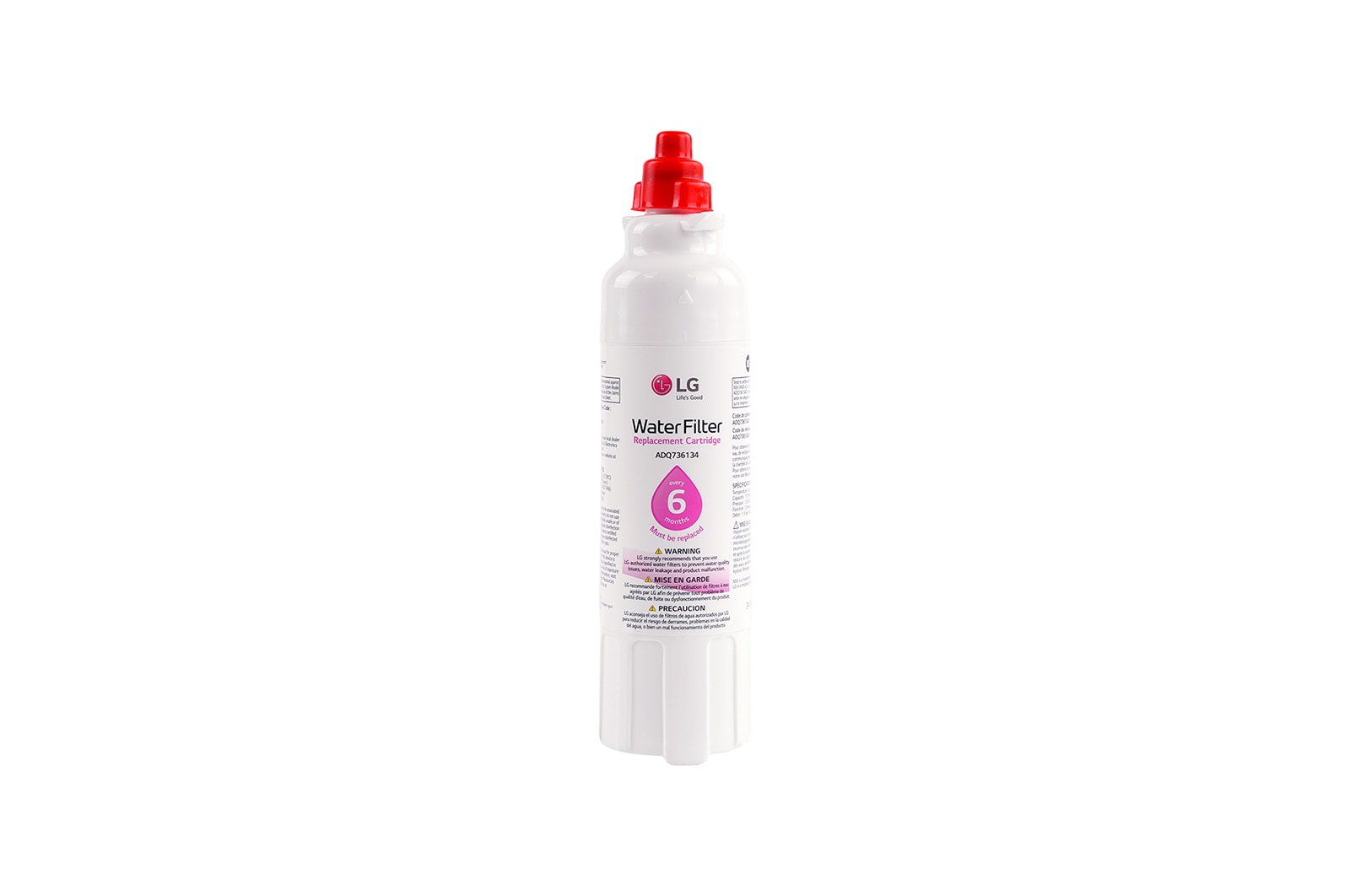 Vue avant de Filtre à eau pour réfrigérateur LT800P (6 mois) ADQ73613401
