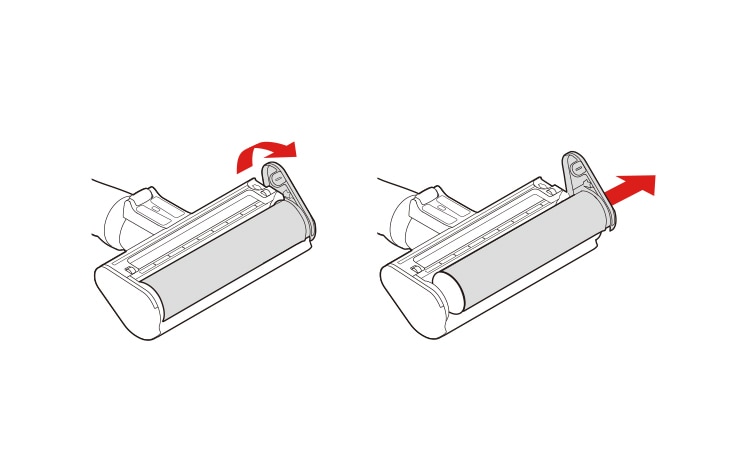 Tirez le couvercle de la brosse vers l'avant et retirez la brosse