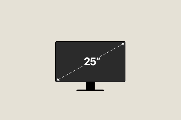 An illustrative video showing various screen sizes of LG UltraGear monitors, with a diagonal line implying how to measure a monitor screen size.