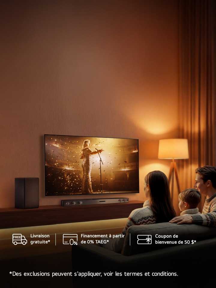 Donnez vie à vos soirées cinéma avec des téléviseurs et barres de son sélectionnés dès 179,99 $ !