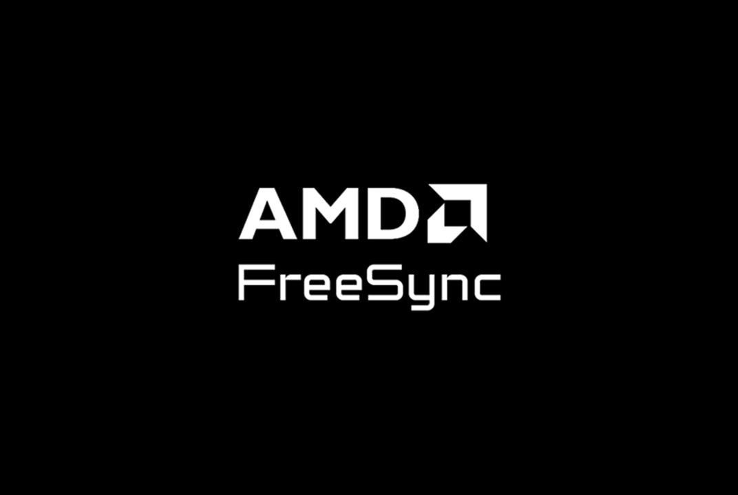 Image de moniteur LG avec logo AMD FreeSync sur fond noir, illustrant le taux de rafraîchissement variable.