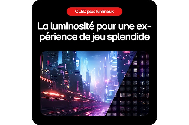 Moniteur Gaming LG UltraGear 34GS95QE offrant une brillance exceptionnelle pour une expérience de jeu magnifique grâce à la technologie LG OLED avec MLA+.