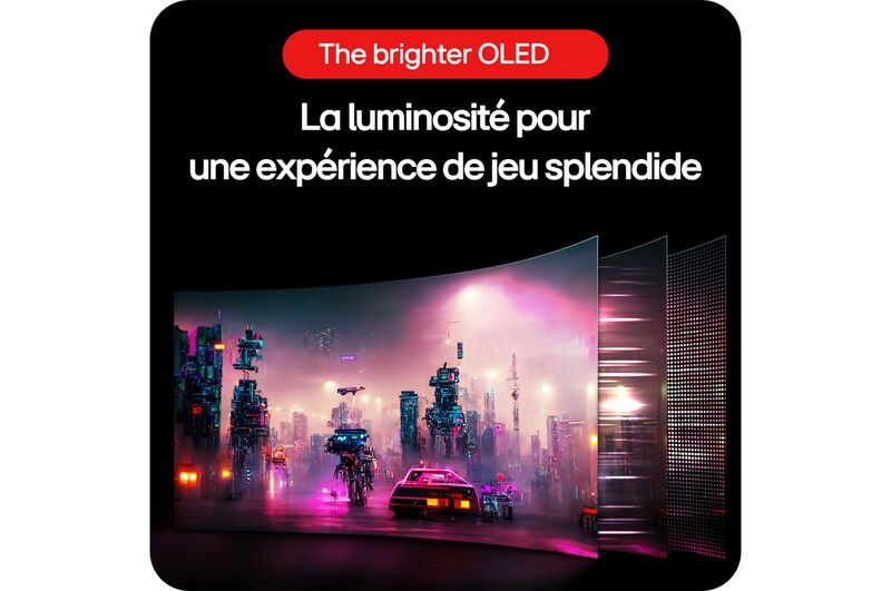 Moniteur Gaming LG UltraGear 45GS96QB offrant une brillance exceptionnelle pour une expérience de jeu magnifique grâce à l'écran OLED le plus lumineux.